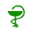 Логотип на котором змей обвит вокруг шеста